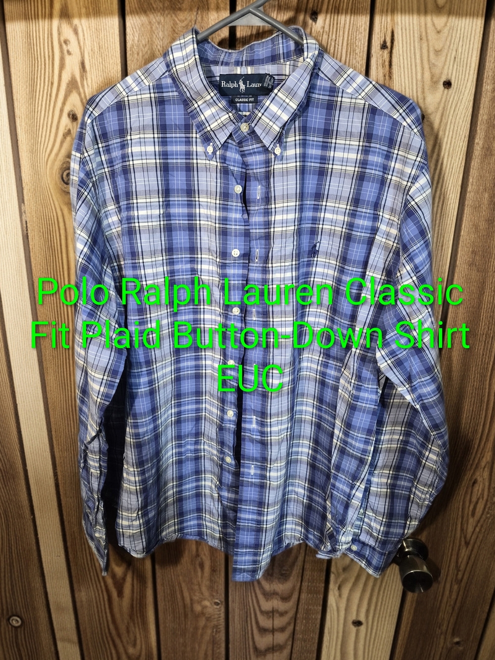 Polo by Ralph Lauren Blue Plaid Button-Down Shirt Sz 2XL EUC